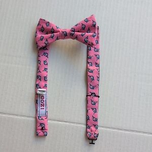 Izod Pink Bow Tie with Blue Marlins and Adjustable Straps